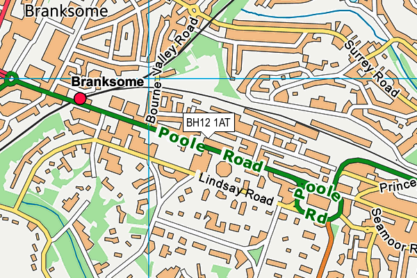 BH12 1AT map - OS VectorMap District (Ordnance Survey)