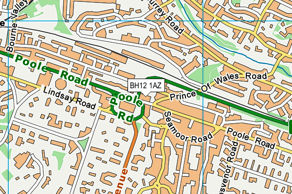 BH12 1AZ map - OS VectorMap District (Ordnance Survey)