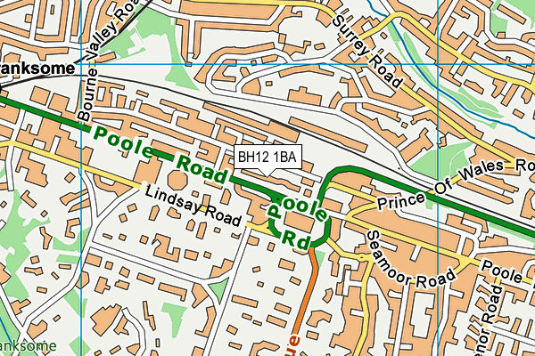 BH12 1BA map - OS VectorMap District (Ordnance Survey)