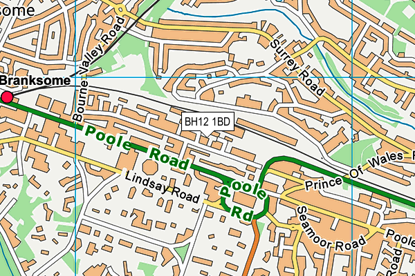 BH12 1BD map - OS VectorMap District (Ordnance Survey)