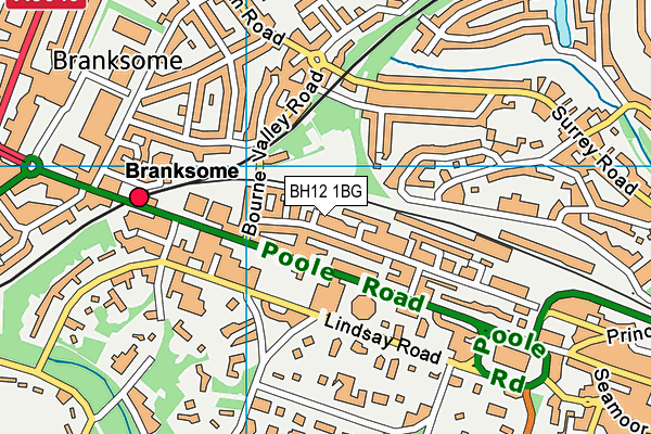 BH12 1BG map - OS VectorMap District (Ordnance Survey)