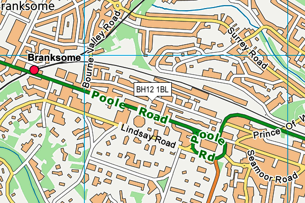 BH12 1BL map - OS VectorMap District (Ordnance Survey)