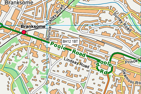 BH12 1BT map - OS VectorMap District (Ordnance Survey)