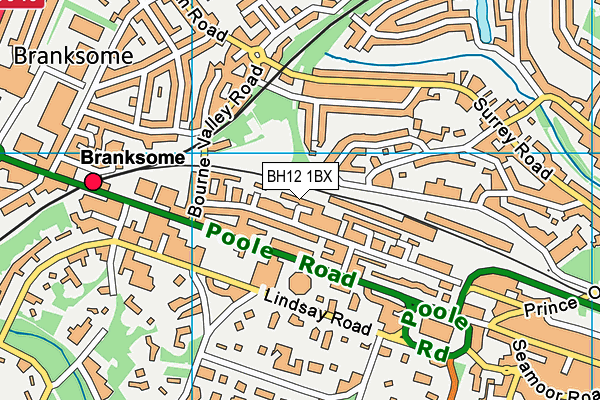 BH12 1BX map - OS VectorMap District (Ordnance Survey)