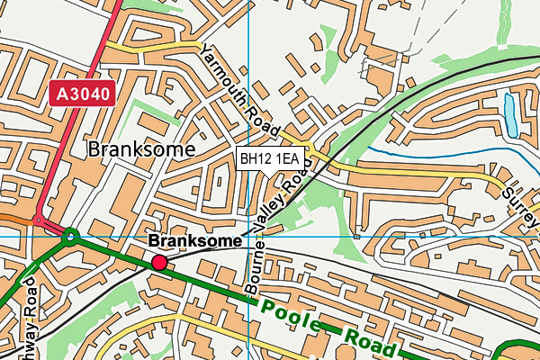 BH12 1EA map - OS VectorMap District (Ordnance Survey)