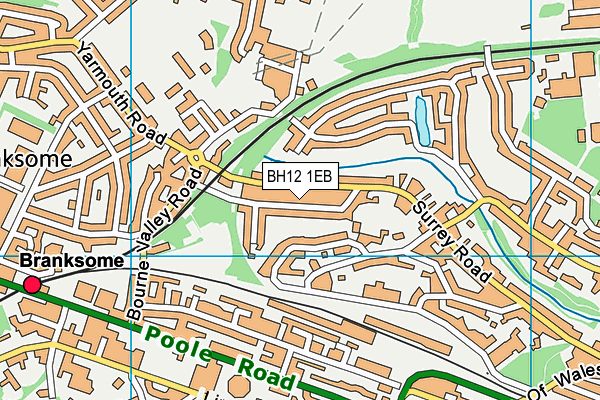 BH12 1EB map - OS VectorMap District (Ordnance Survey)