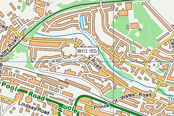 BH12 1EG map - OS VectorMap District (Ordnance Survey)