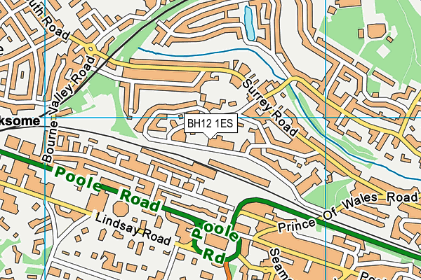 BH12 1ES map - OS VectorMap District (Ordnance Survey)