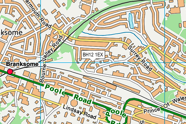 BH12 1EX map - OS VectorMap District (Ordnance Survey)