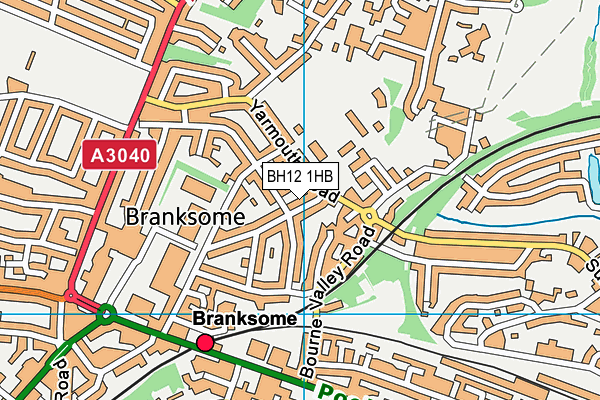 BH12 1HB map - OS VectorMap District (Ordnance Survey)