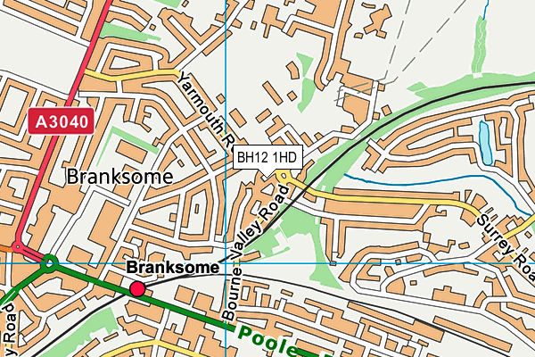 BH12 1HD map - OS VectorMap District (Ordnance Survey)