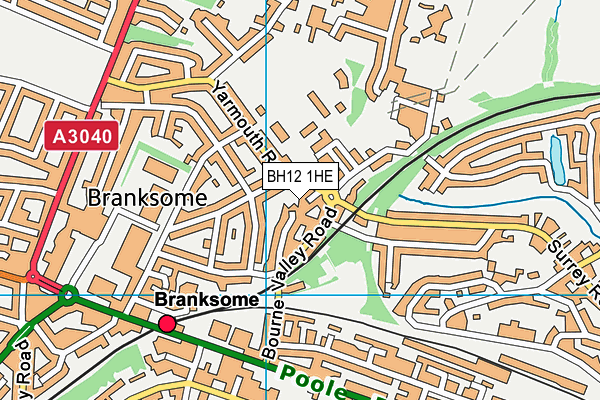 BH12 1HE map - OS VectorMap District (Ordnance Survey)