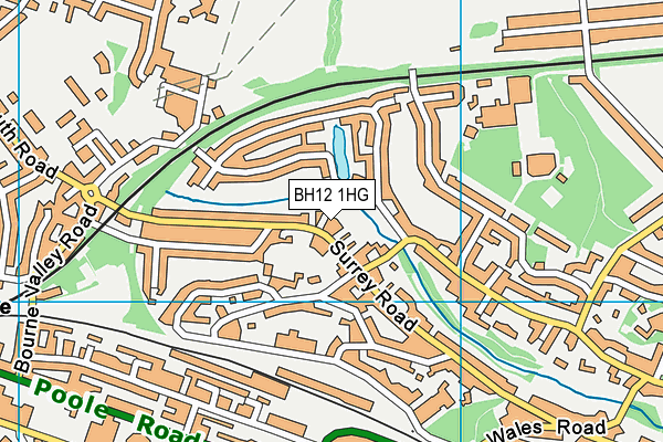 BH12 1HG map - OS VectorMap District (Ordnance Survey)