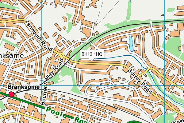 BH12 1HQ map - OS VectorMap District (Ordnance Survey)