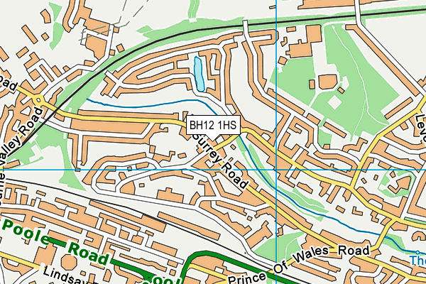 BH12 1HS map - OS VectorMap District (Ordnance Survey)