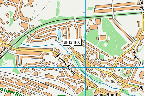 BH12 1HX map - OS VectorMap District (Ordnance Survey)