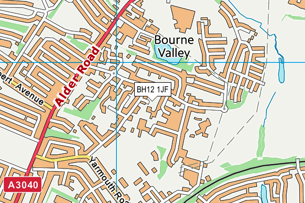 BH12 1JF map - OS VectorMap District (Ordnance Survey)