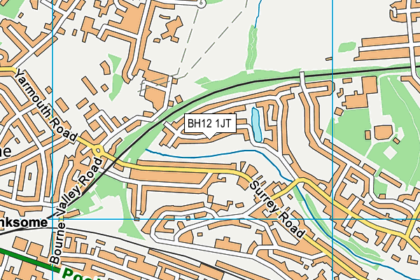 BH12 1JT map - OS VectorMap District (Ordnance Survey)