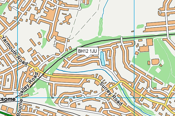 BH12 1JU map - OS VectorMap District (Ordnance Survey)