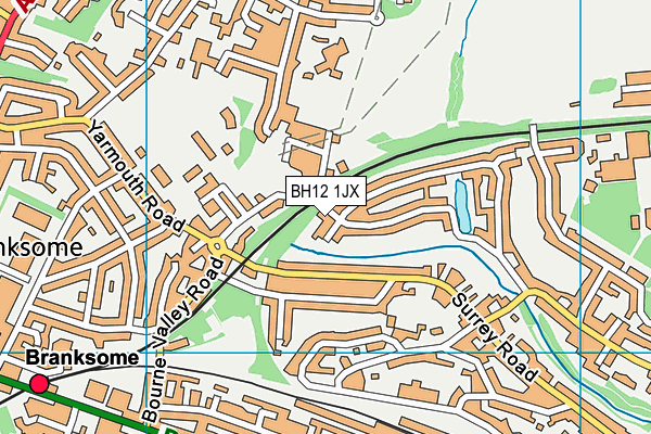 BH12 1JX map - OS VectorMap District (Ordnance Survey)