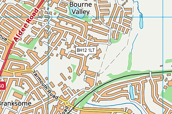 BH12 1LT map - OS VectorMap District (Ordnance Survey)