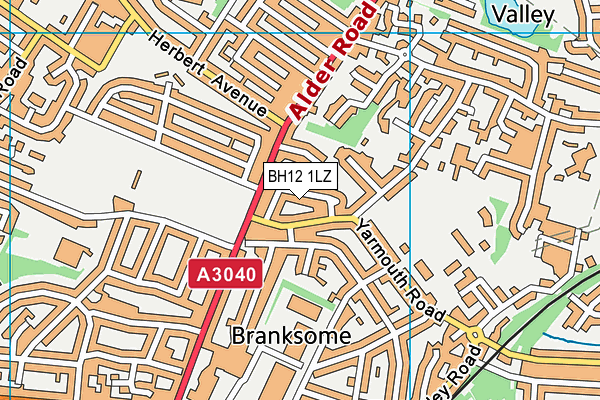 BH12 1LZ map - OS VectorMap District (Ordnance Survey)