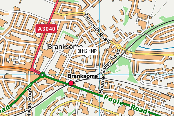 BH12 1NP map - OS VectorMap District (Ordnance Survey)