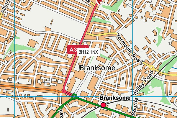 BH12 1NX map - OS VectorMap District (Ordnance Survey)