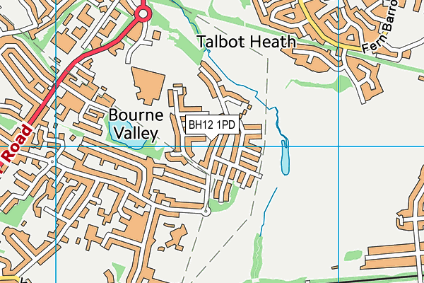 BH12 1PD map - OS VectorMap District (Ordnance Survey)