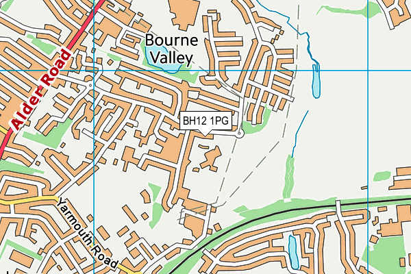 BH12 1PG map - OS VectorMap District (Ordnance Survey)