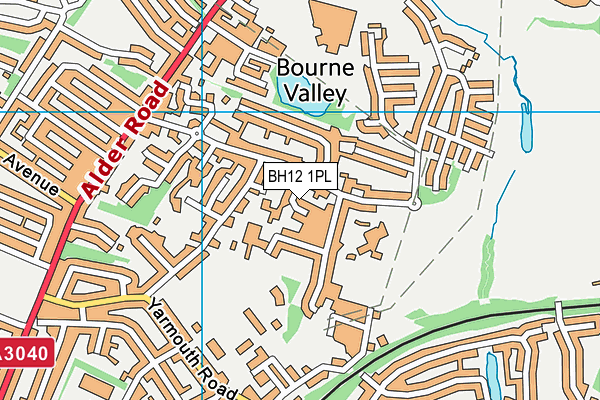 BH12 1PL map - OS VectorMap District (Ordnance Survey)