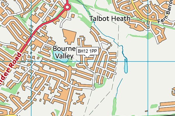 BH12 1PP map - OS VectorMap District (Ordnance Survey)