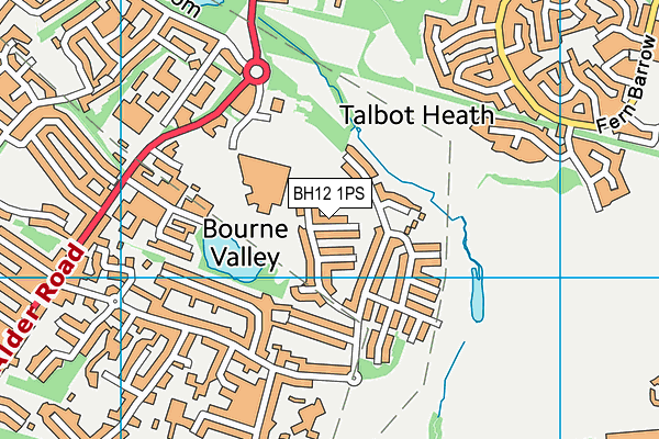 BH12 1PS map - OS VectorMap District (Ordnance Survey)