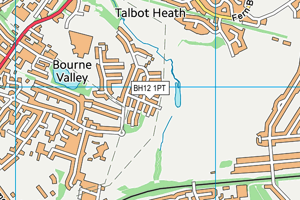 BH12 1PT map - OS VectorMap District (Ordnance Survey)