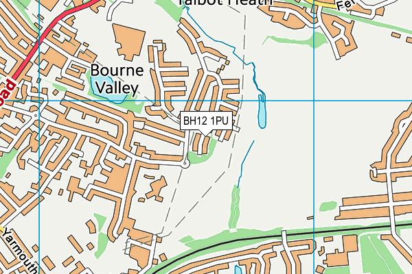 BH12 1PU map - OS VectorMap District (Ordnance Survey)