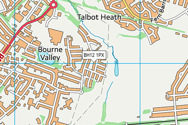 BH12 1PX map - OS VectorMap District (Ordnance Survey)