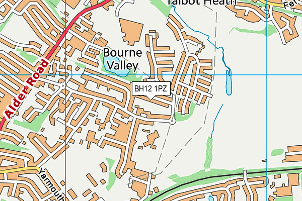 BH12 1PZ map - OS VectorMap District (Ordnance Survey)