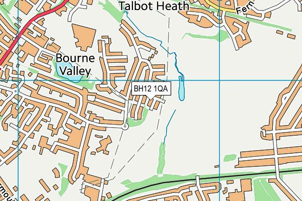 BH12 1QA map - OS VectorMap District (Ordnance Survey)