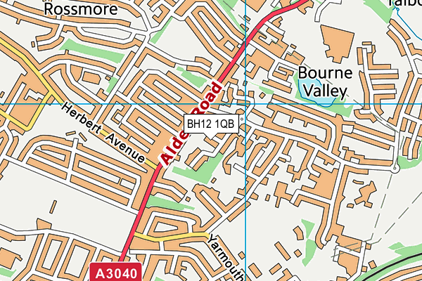 BH12 1QB map - OS VectorMap District (Ordnance Survey)