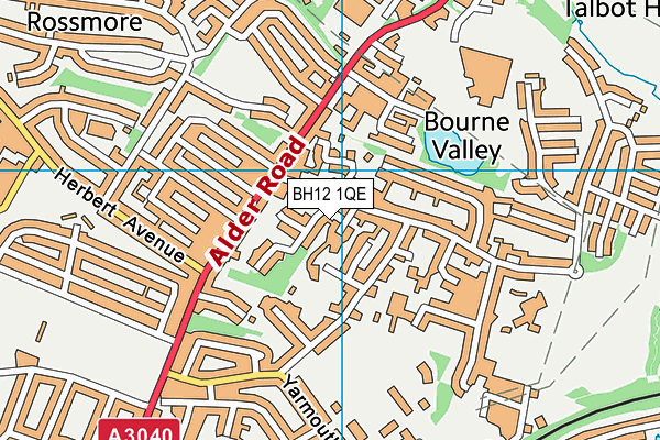 BH12 1QE map - OS VectorMap District (Ordnance Survey)