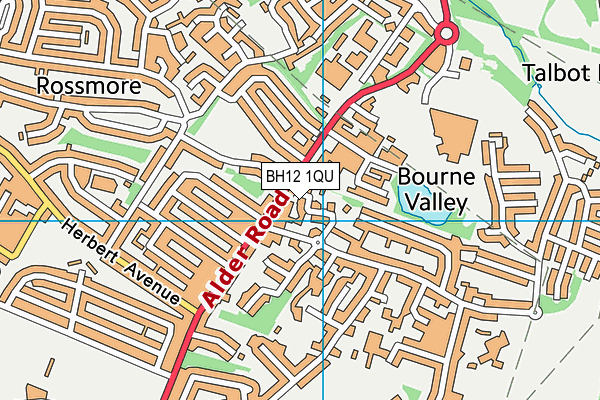 BH12 1QU map - OS VectorMap District (Ordnance Survey)