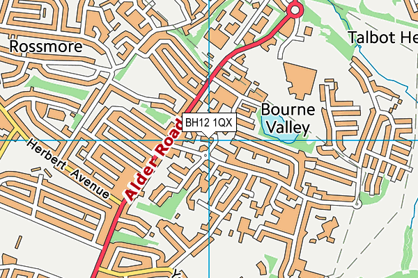 BH12 1QX map - OS VectorMap District (Ordnance Survey)