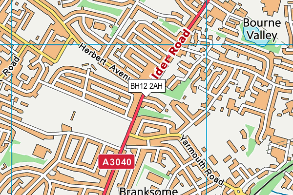 BH12 2AH map - OS VectorMap District (Ordnance Survey)