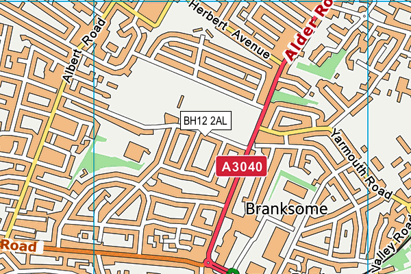 BH12 2AL map - OS VectorMap District (Ordnance Survey)