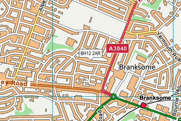 BH12 2AR map - OS VectorMap District (Ordnance Survey)