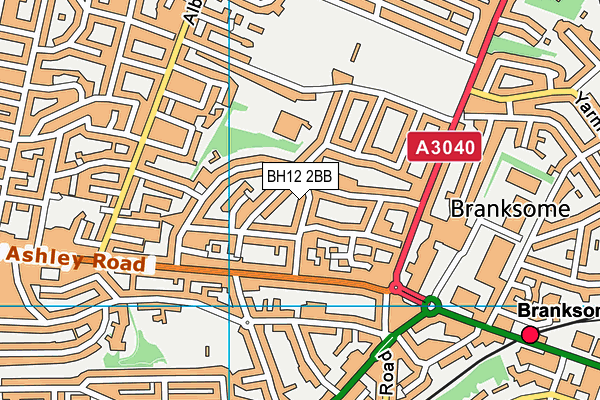 BH12 2BB map - OS VectorMap District (Ordnance Survey)