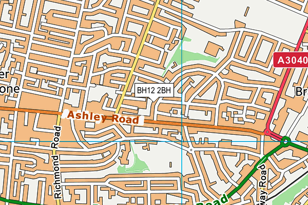 BH12 2BH map - OS VectorMap District (Ordnance Survey)