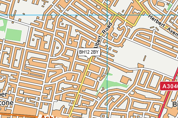 BH12 2BY map - OS VectorMap District (Ordnance Survey)