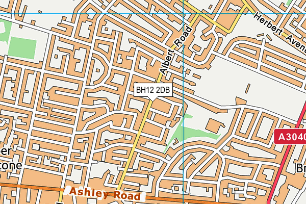 BH12 2DB map - OS VectorMap District (Ordnance Survey)