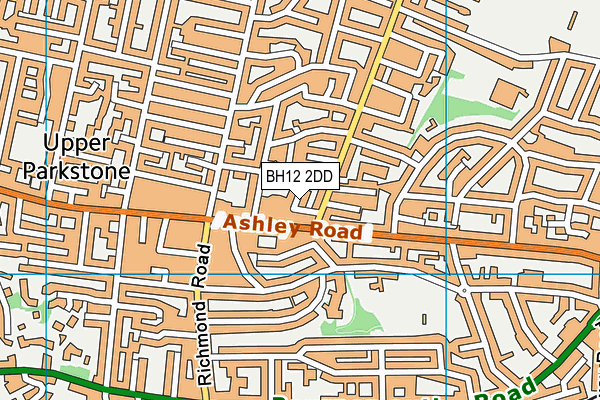 BH12 2DD map - OS VectorMap District (Ordnance Survey)